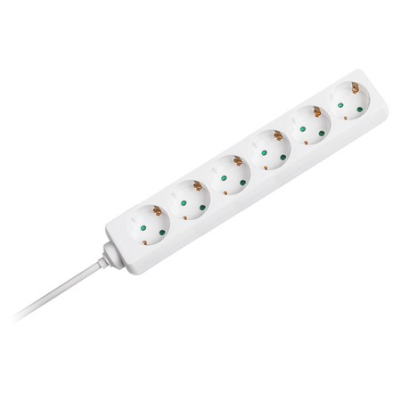 Prelungitoare / Cuple /Role / Adaptoare - PRELUNGITOR 6 CAI 3M(3G1.5MM2) ALB
