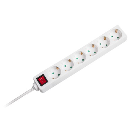Prelungitoare / Cuple /Role / Adaptoare - PRELUNGITOR 6 CAI CU INTRERUPATOR 1.5M( 3G1.5MM2) ALB