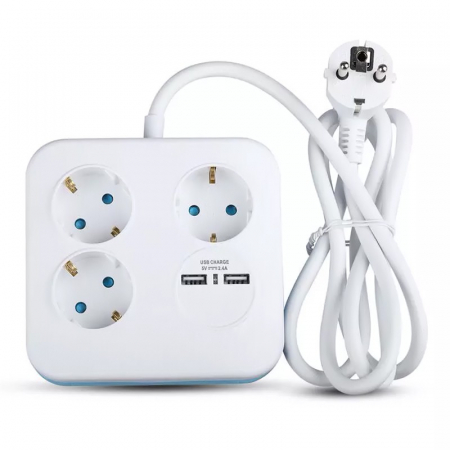 PRELUNGITOR CUBIC 3X1.5MM 1.4M 4 CAI 16A + 2 USB 2.1A [3]