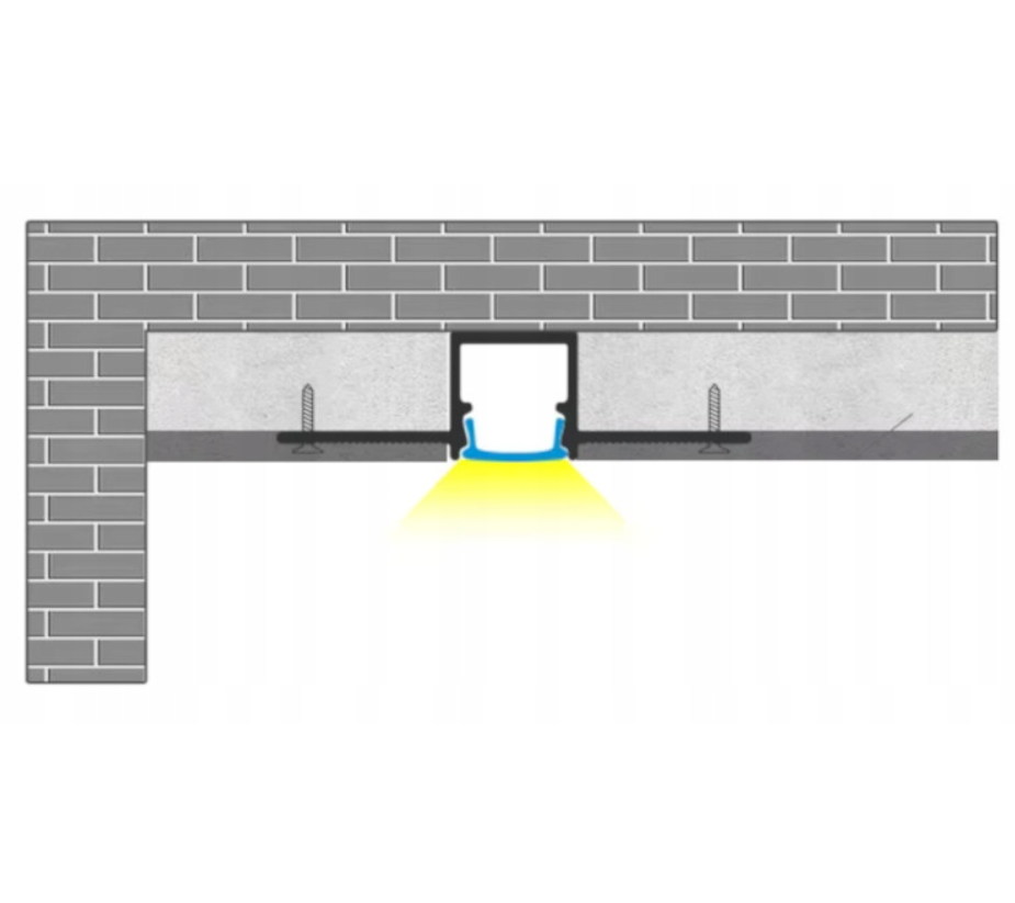 Profil banda led pentru rigips/tencuiala/sub decorativa, 20mm/2m, montaj incastrat [6]