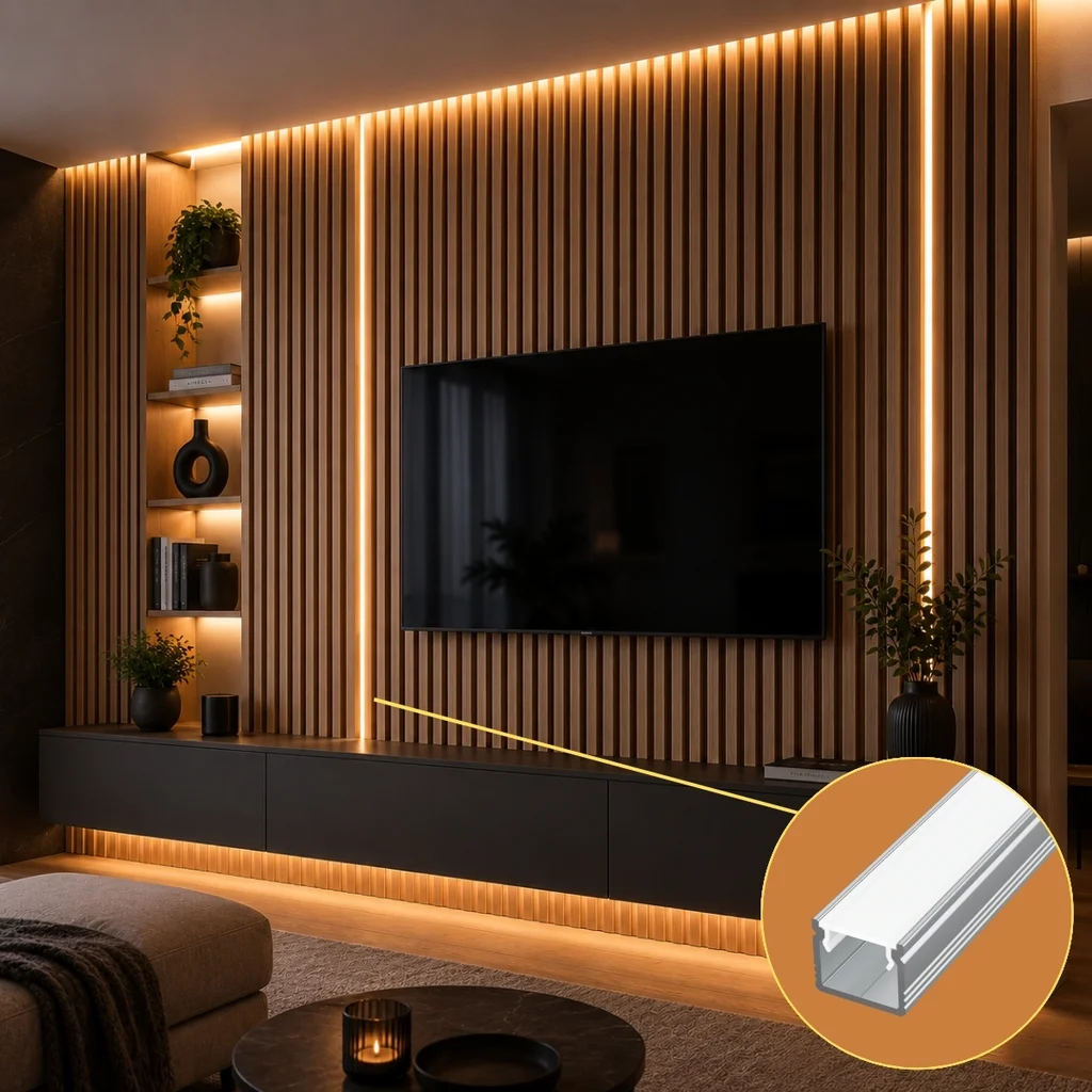 Profil aluminiu slim aplicat 2 m pentru bandă LED, 12x10mm Capac mat [3]