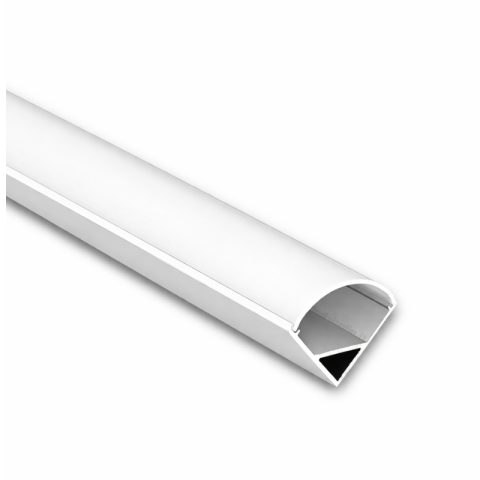 Profil Aluminiu Aplicat pe colț, pentru Bandă LED, 2m, 15.8mm x 15.8mm, corp argintiu, capac mat, V-TAC, SKU-3369
