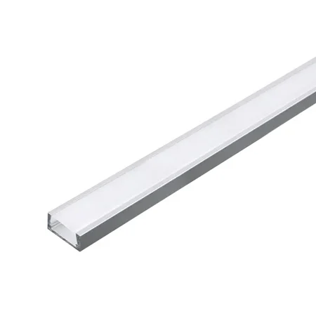 BANDA LED - Profil Aluminiu Aplicat pentru Bandă LED, 2m, 15.55mm x 5.9mm, capac mat, corp argintiu