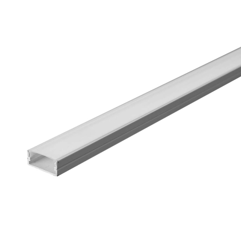 Profil aluminiu aplicat pentru banda led 2metri, 17.4mm x 7mm, Capac Mat, Corp Albv V-TAC 3365