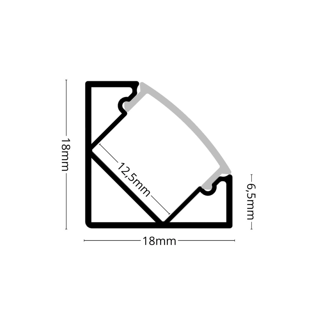 Profil Aluminiu de colț AURIU / CHAMPAGNE, aplicat pentru bandă LED  2m [2]