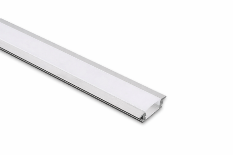 Profile Banda Led - Profil Aluminiu încastrat pentru Bandă LED, 2m, 24.7mm x 7mm, corp argintiu, capac mat, V-TAC, SKU-3350