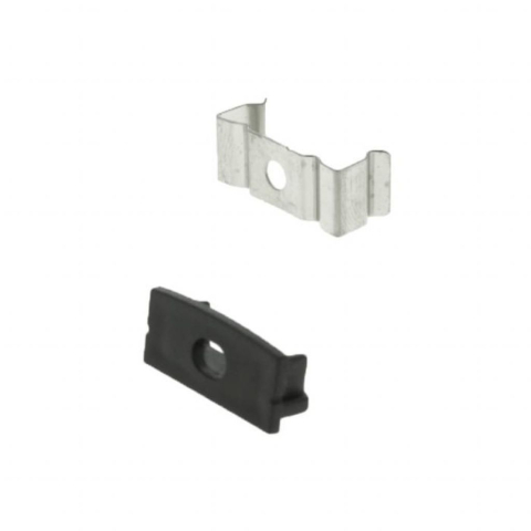 Profil Aluminiu Lat, Aplicat pentru Bandă LED, 2m, 23.5mm x 10mm, corp negru, capac mat, V-TAC, SKU-2876 [3]