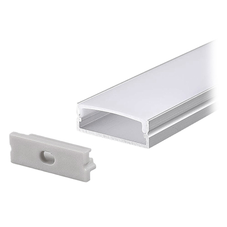 Profil Aluminiu Lat, Aplicat pentru Bandă LED, 2m, 30mm x 10mm, corp argintiu, capac mat, V-TAC, 23176