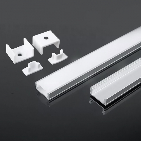 Profil Aluminiu Aplicat pentru Bandă LED, 2m, 17.4mm x 7mm, capac mat, corp argintiu, V-TAC, SKU-3355 [2]