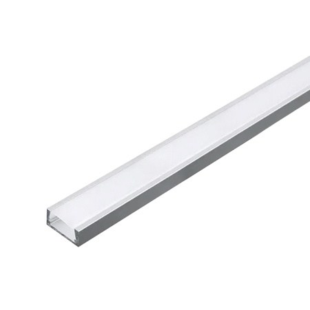 Profil Aluminiu Aplicat pentru Bandă LED, 2m, 15.55mm x 5.9mm, capac mat, corp argintiu, V-TAC, SKU 3370