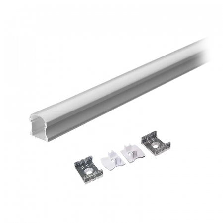 Profil Aluminiu Aplicat pentru Bandă LED, 2m, 17.2mm x 15.5mm, corp argintiu, capac mat, V-TAC, SKU-3366 [1]