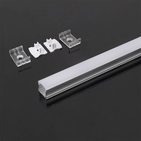 Profil Aluminiu Aplicat pentru Bandă LED, 2m, 17.2mm x 15.5mm, corp argintiu, capac mat, V-TAC, SKU-3354 [2]