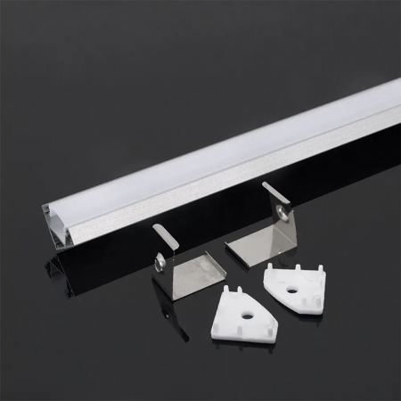 Profil Aluminiu Aplicat pe colț, pentru Bandă LED, 2m, 19mm x 19mm, corp argintiu, capac mat, V-TAC, SKU-3356 [2]