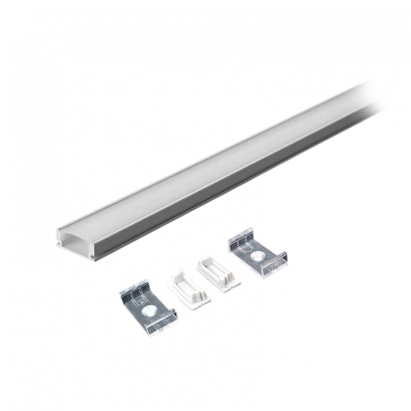 Profil Aluminiu Lat, Aplicat pentru Bandă LED, 2m, 23.5mm x 10mm, corp argintiu, capac mat, V-TAC, SKU-3367 [1]
