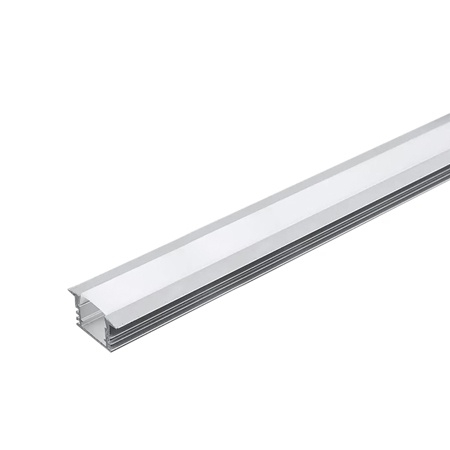 Profile Banda Led - Profil Aluminiu adânc pentru bandă LED, 2m, 24.5mm x 12.2mm, capac mat, corp argintiu, V-TAC, SKU-3357