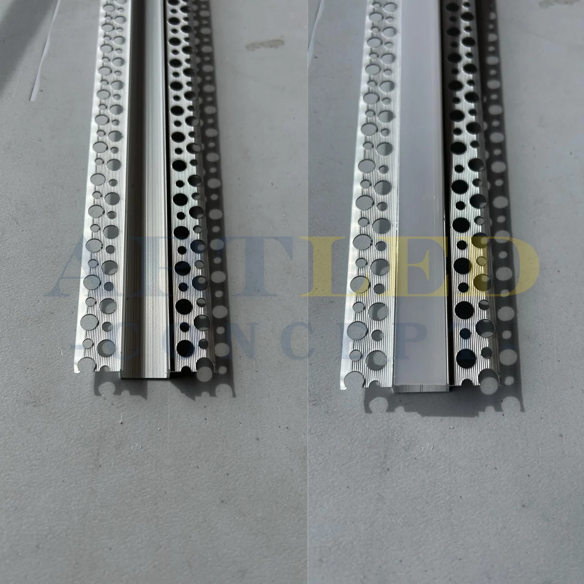 Profil aluminiu pentru banda LED incastrat pentru rigips/tencuiala/sub decorativa, 2M [2]