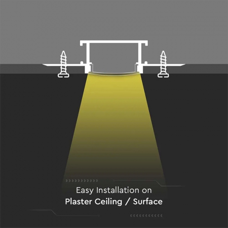 Profil aluminiu pentru banda LED incastrat pentru rigips 2M IP20 V-TAC 3359 [8]