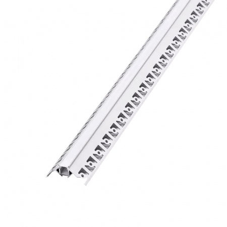 Profil aluminiu pentru bandă LED îngust, pentru rigips, montaj colț exterior, 2 metri, capac mat, corp argintiu, V-TAC, SKU-3361 [1]