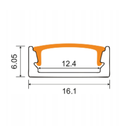 Profil banda led aplicat negru, 2 metri [1]