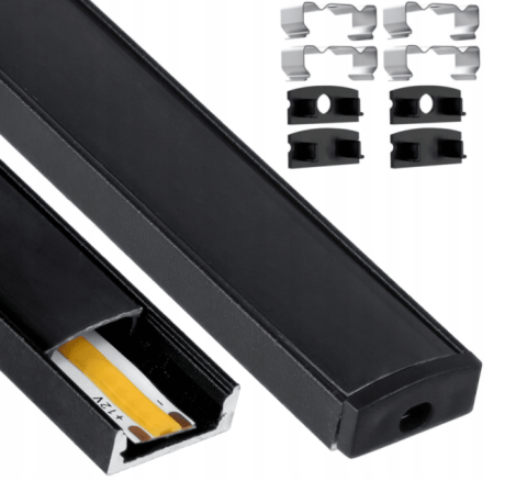 Profile Banda Led - Profil banda led aplicat negru, 2 metri
