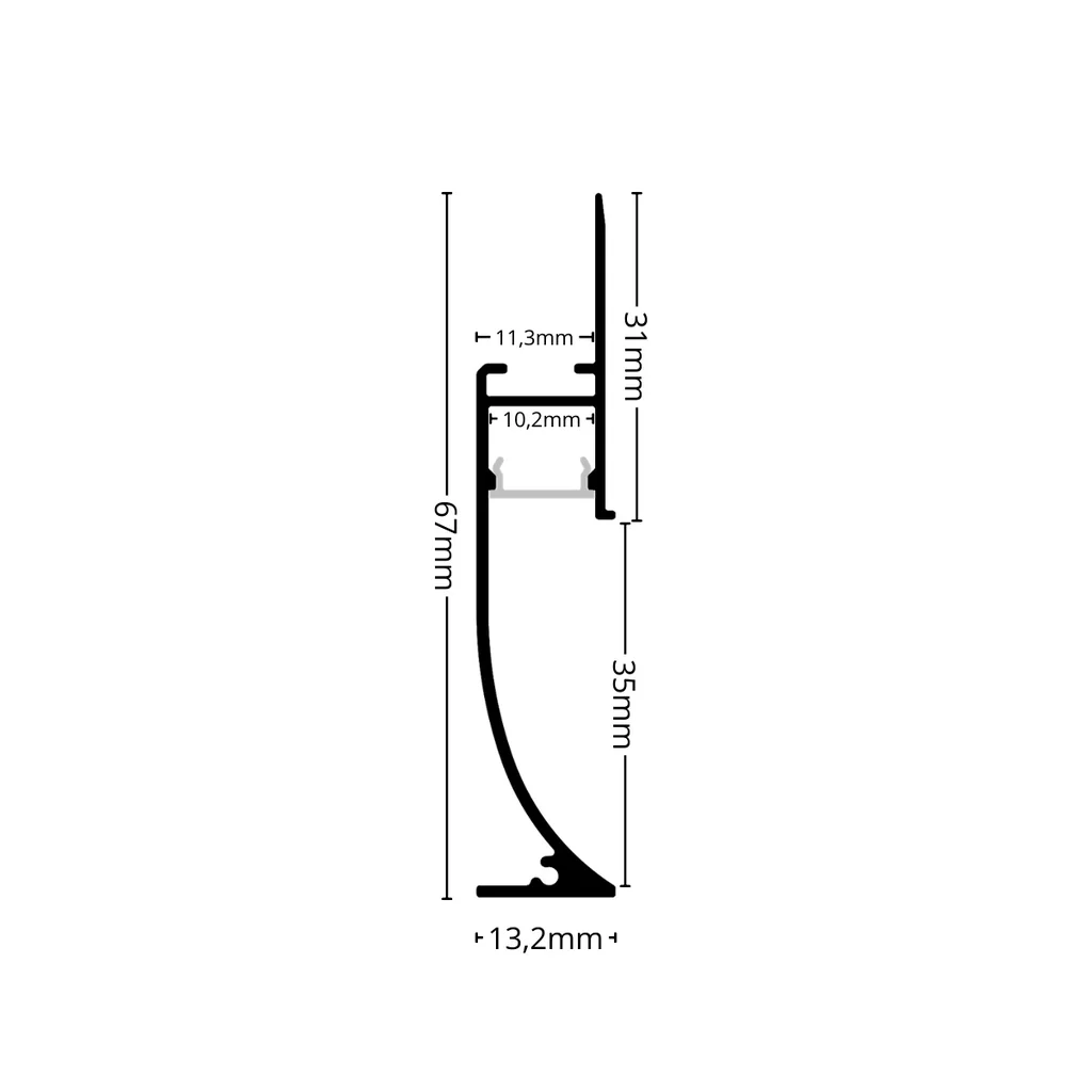 Profil LED plinta SHADOW GAP alb, 2 metri [2]