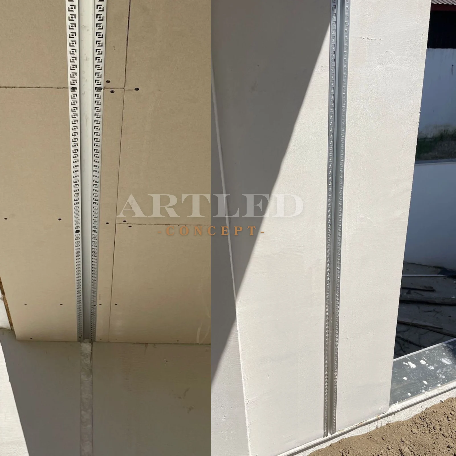 Profil banda led pentru rigips/tencuiala/sub decorativa, 20mm/2m, montaj incastrat [9]