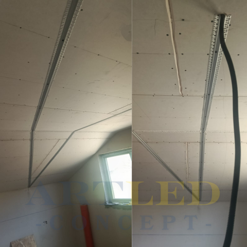 Profil banda led pentru rigips/tencuiala/sub decorativa, 20mm/2m, montaj incastrat [17]