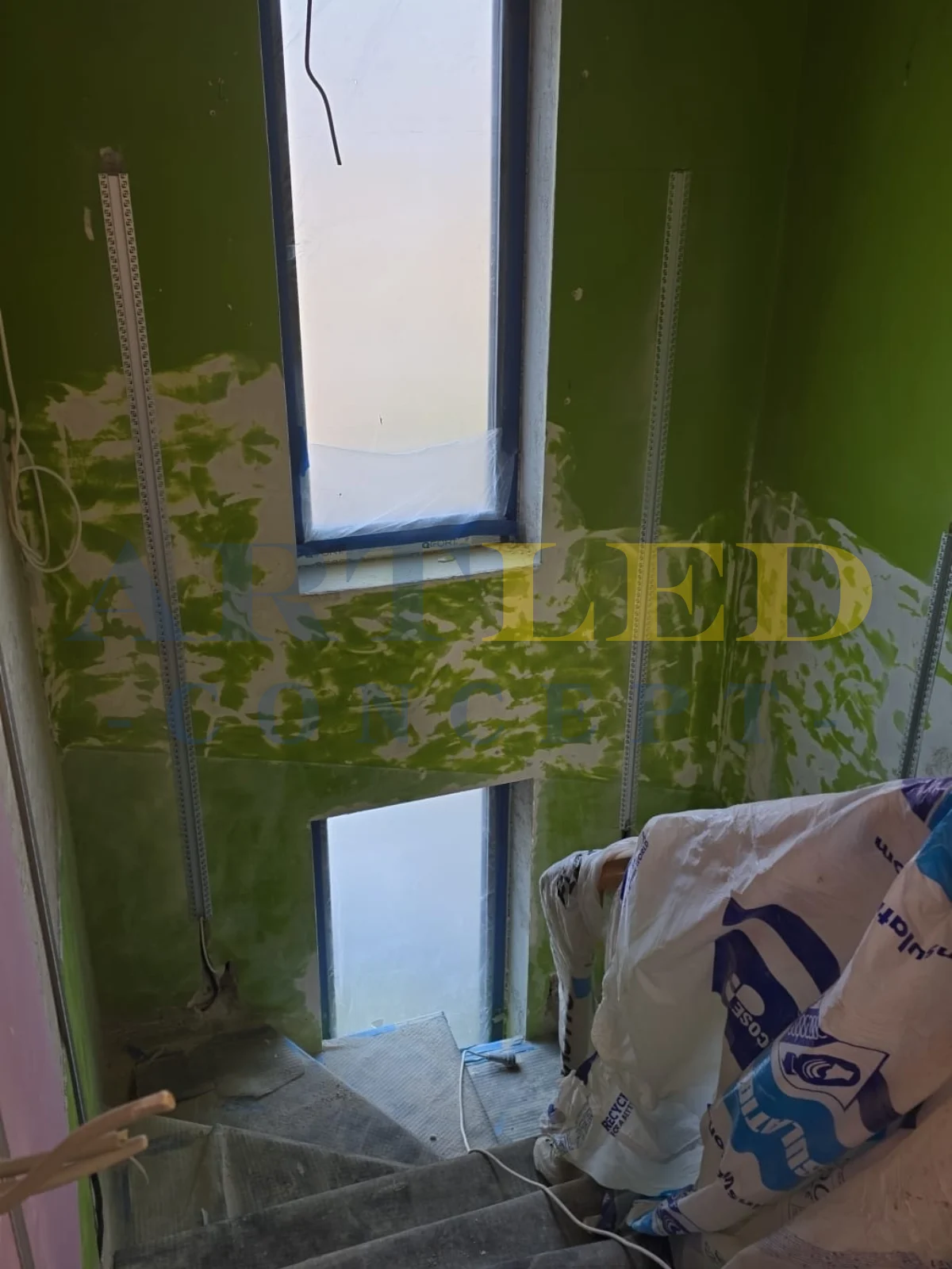 Profil banda led pentru rigips/tencuiala/sub decorativa, 20mm/2m, montaj incastrat [11]