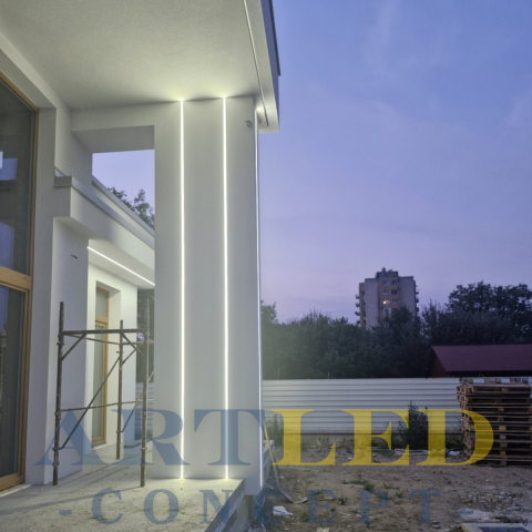 Profil banda led pentru rigips/tencuiala/sub decorativa, 20mm/2m, montaj incastrat [5]