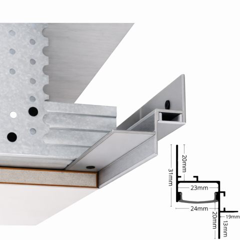 Profil de scafa Shadow GAP pentru banda LED GRI 2 metri [4]