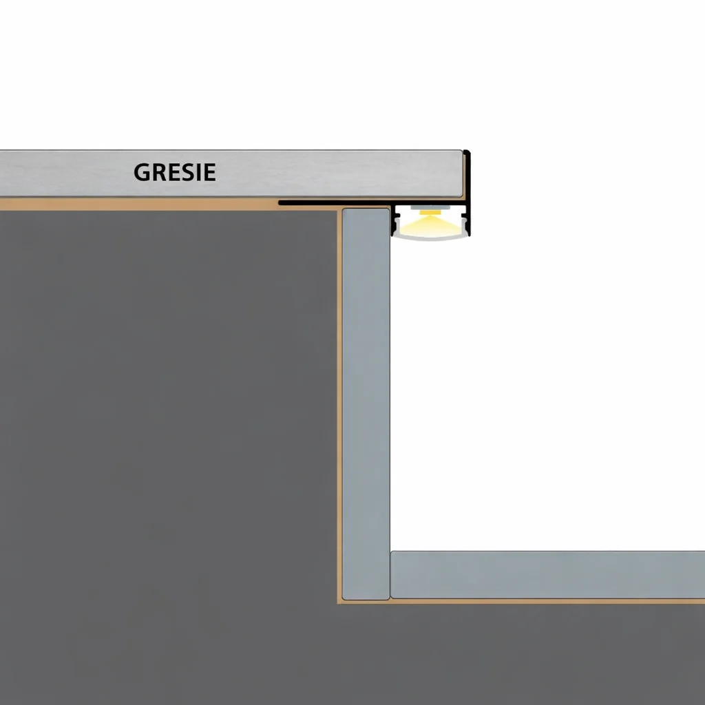 Profil LED aluminiu negru pentru trepte, scari gresie [3]