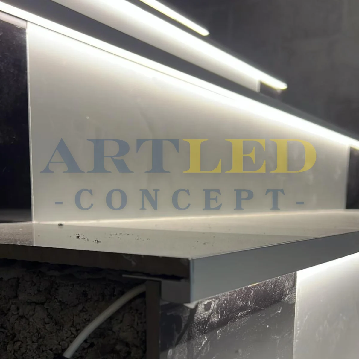 Profil LED aluminiu negru pentru trepte, scari gresie 2 metri [7]