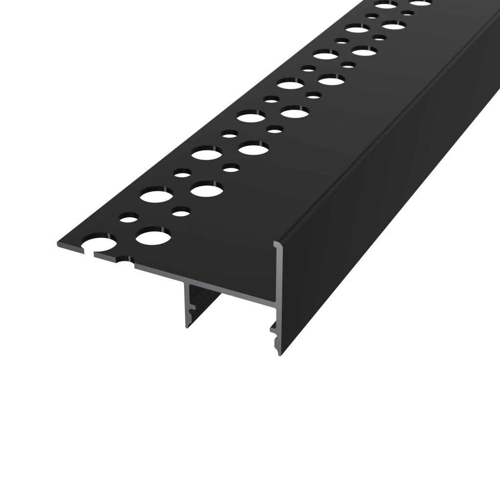 Profile Banda Led - Profil LED aluminiu negru pentru trepte, scari gresie