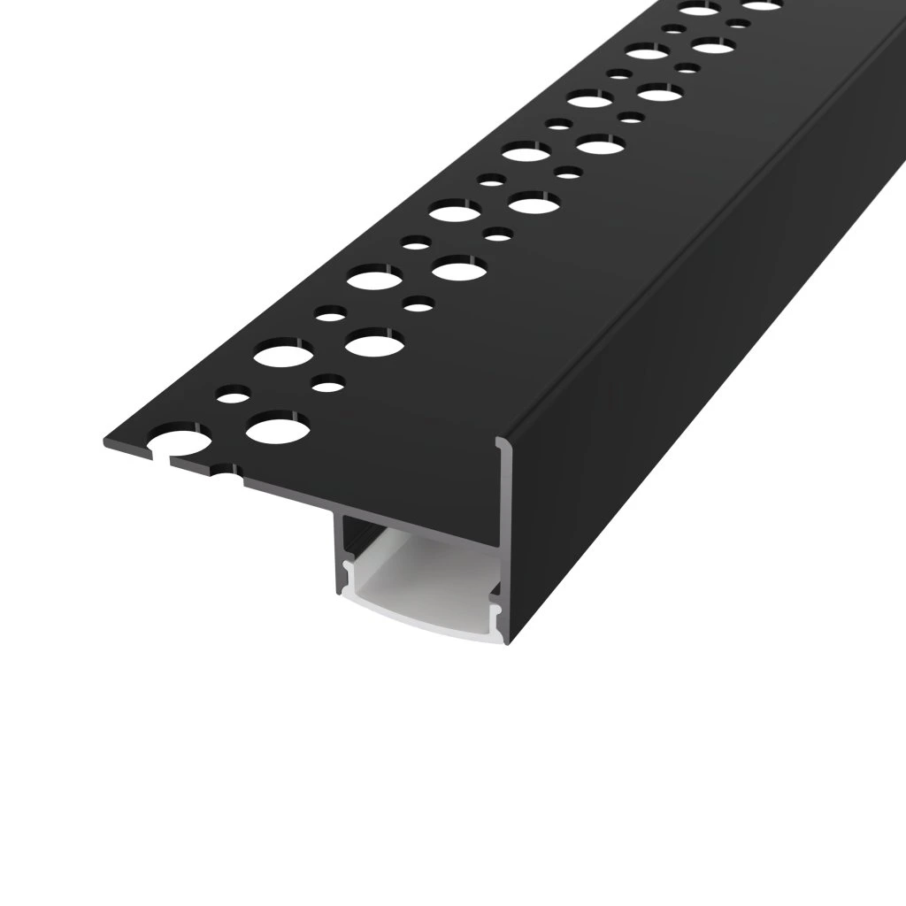 Profil LED aluminiu negru pentru trepte, scari gresie [2]