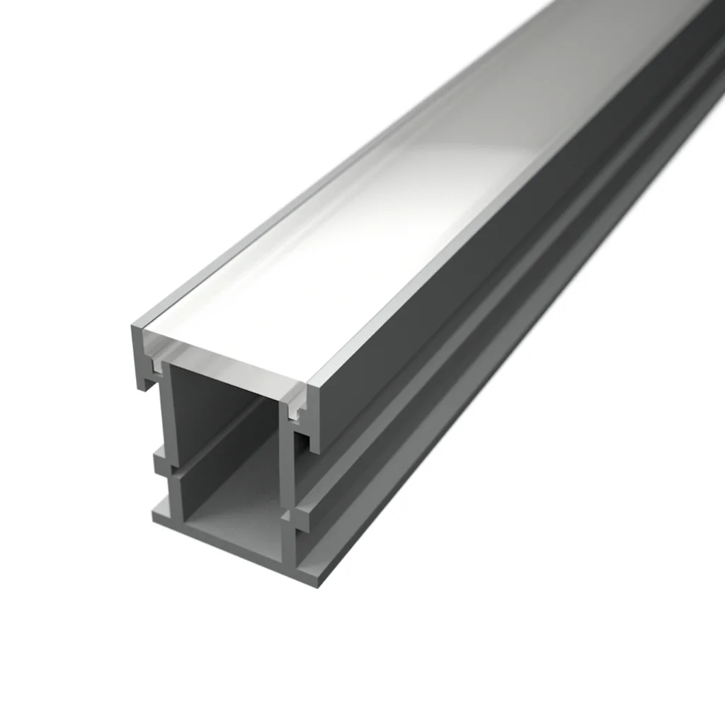 Profile Banda Led - Profil LED aluminiu pardoseală 2m pentru bandă LED, rezistent trafic, 21.8mm x 25.8mm