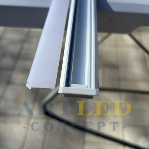 Profil LED aluminiu pardoseală 2m pentru bandă LED, rezistent trafic [2]