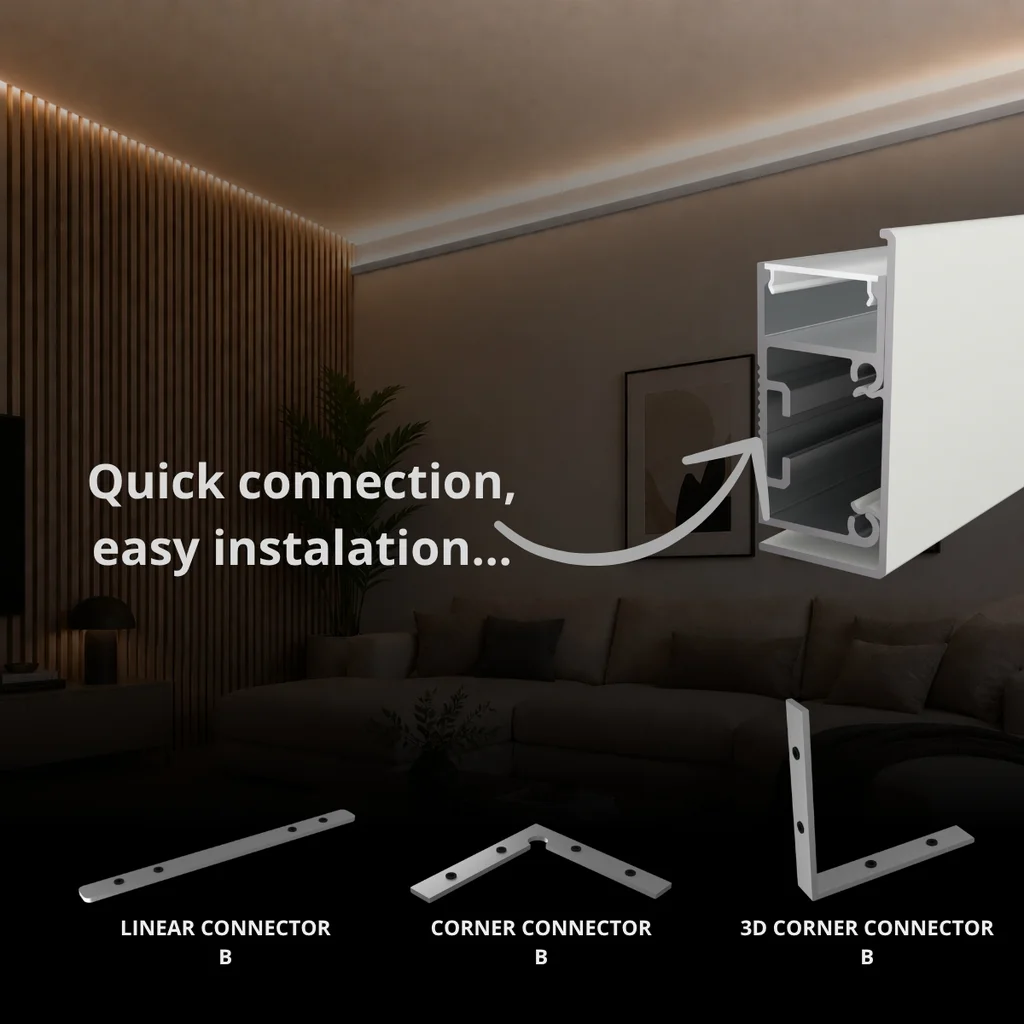Profil LED din aluminiu 2 m pentru iluminare indirectă [6]