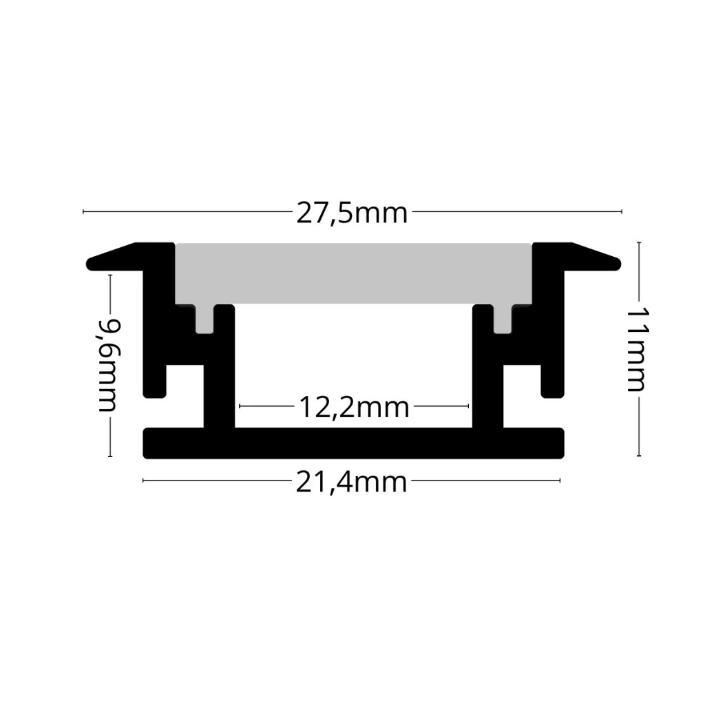 Profil banda led de pardoseala incastrat gri 2 metri [2]