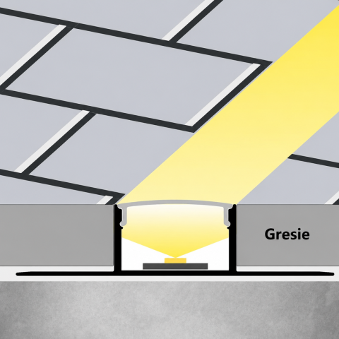 BANDA LED - Profil LED tavan rigips sau perete gresie, 2 metri
