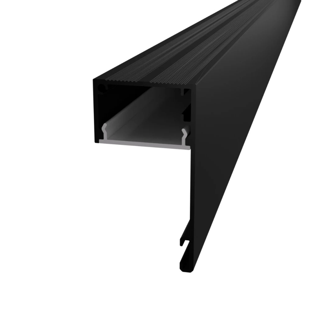 BANDA LED - Profil LED Shadow Gap Perdea LINE Negru Aparent 2 Metri