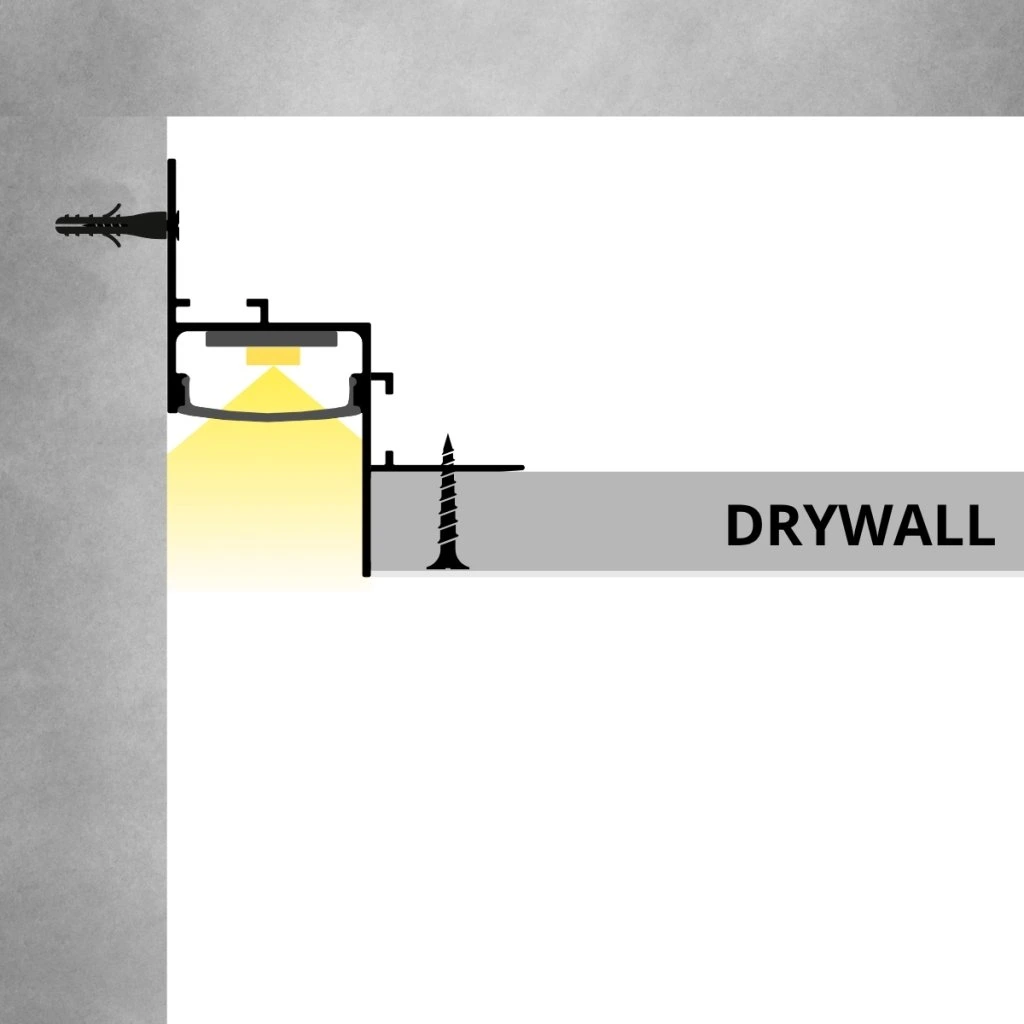 BANDA LED - Profil LED Shadow scafa GRI 2 metri