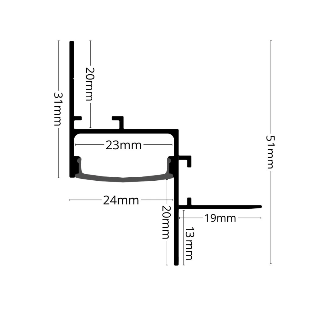 Profil LED Shadow scafa GRI 2 metri [3]