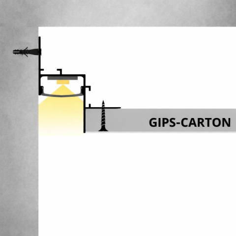 Profile Banda Led - Profil LED Shadow scafa GRI 2 metri