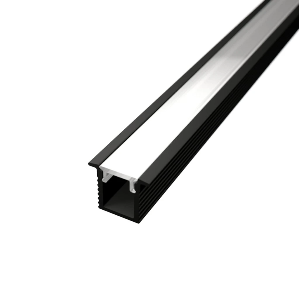 Profil led slim incastrat 7,8 mm x 8,8 mm, 2 metri NEGRU [2]