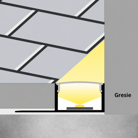 BANDA LED - Profil LED tavan rigips sau perete gresie, 2 metri