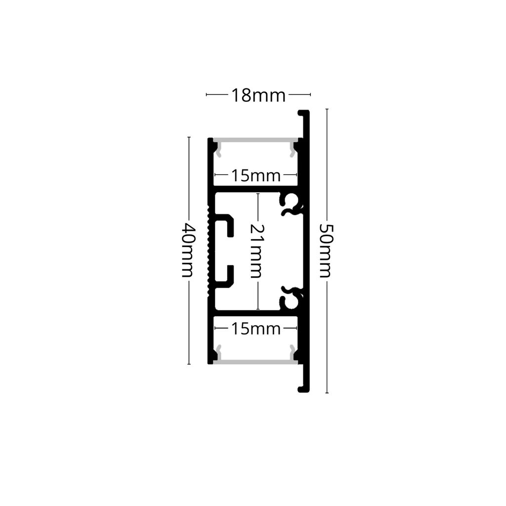 Profil pentru banda led aplicat perete, lumina indirecta 18mm/50mm [1]