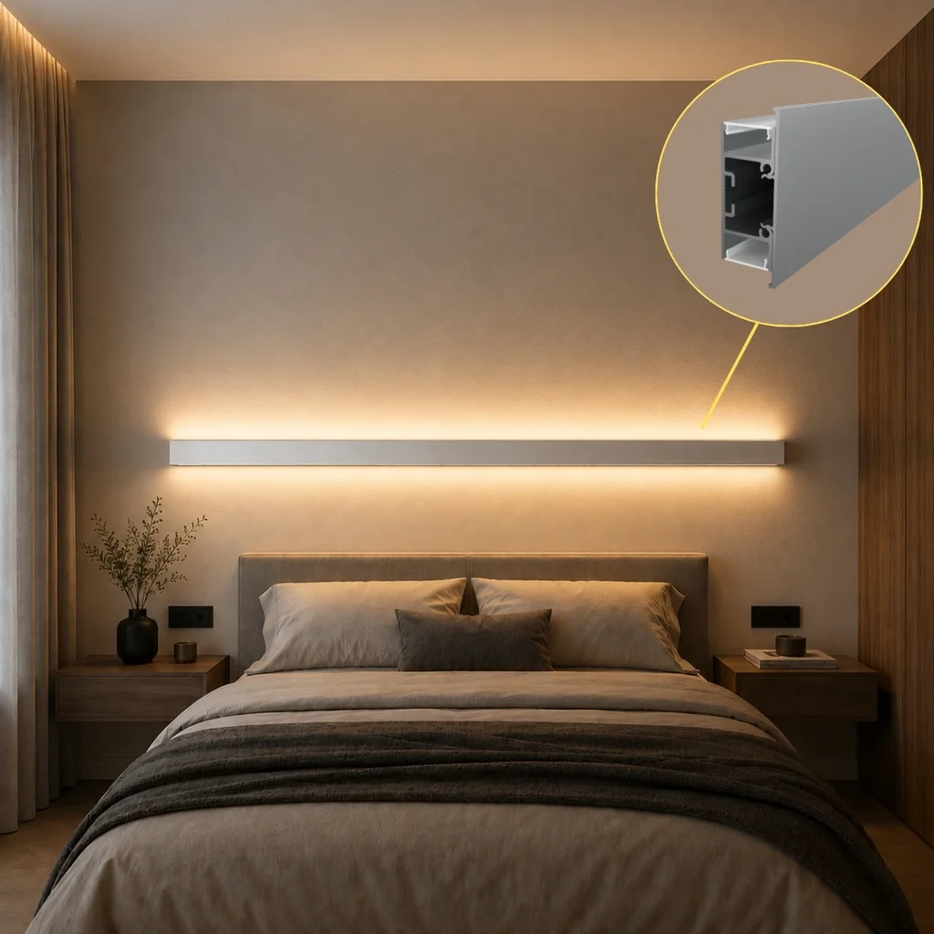 Profil pentru banda led aplicat perete, lumina indirecta 18mm/50mm [9]