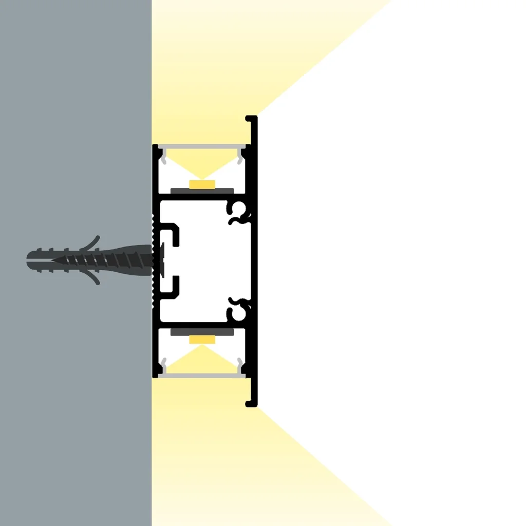 Profil pentru banda led aplicat perete, lumina indirecta 18mm/50mm [3]