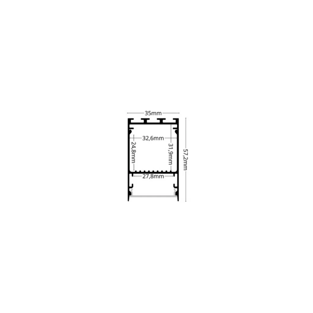 Profil pentru banda led suspendat,  2 m din aluminiu [1]