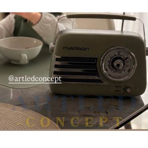 Radio FM Portabil Nostalgia 15W | Bluetooth & AUX | Design Olive [3]